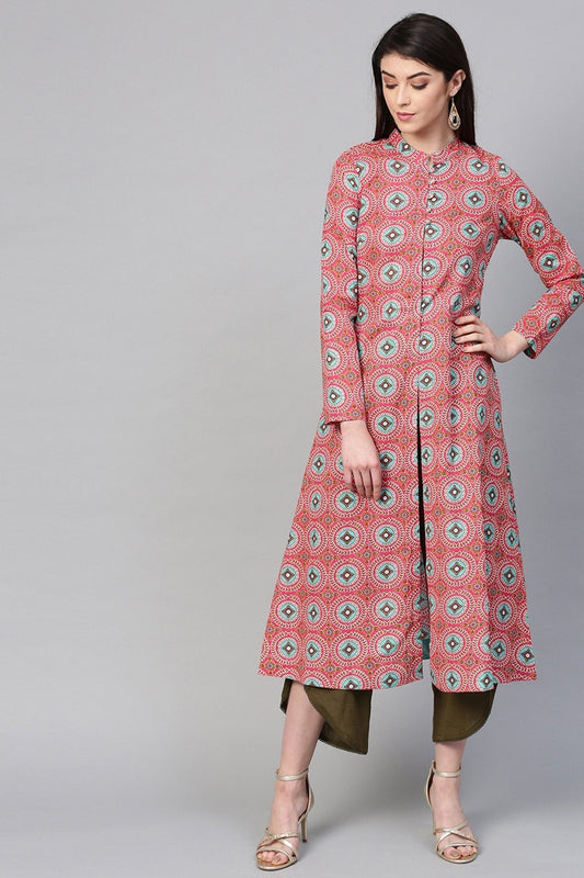 Women's Pink Floral Front Button Shrug