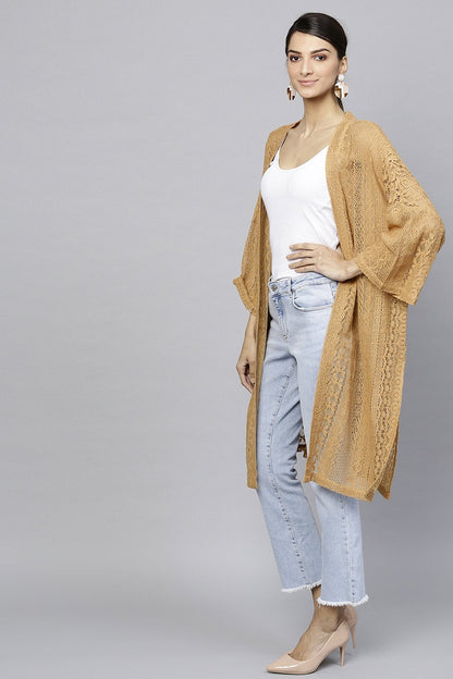 Women's Brown Lace Shrug