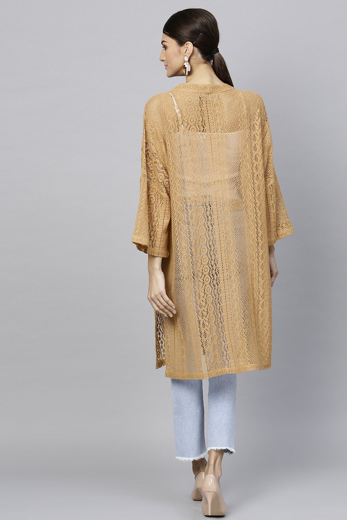 Women's Brown Lace Shrug