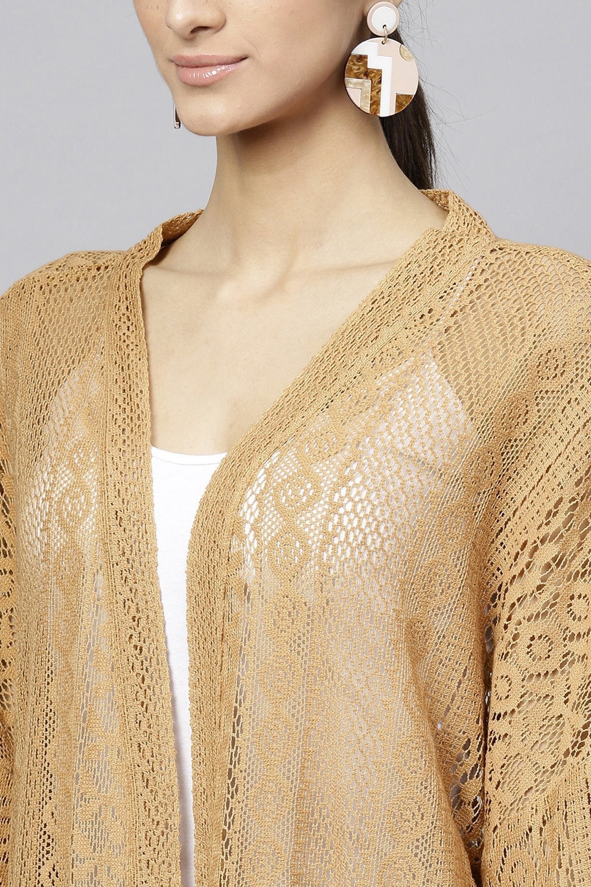 Women's Brown Lace Shrug