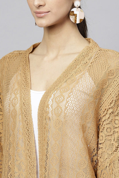 Women's Brown Lace Shrug