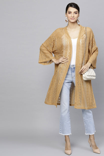 Women's Brown Lace Shrug