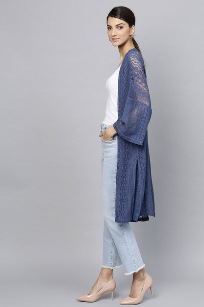 Women's Indigo Lace Shrug