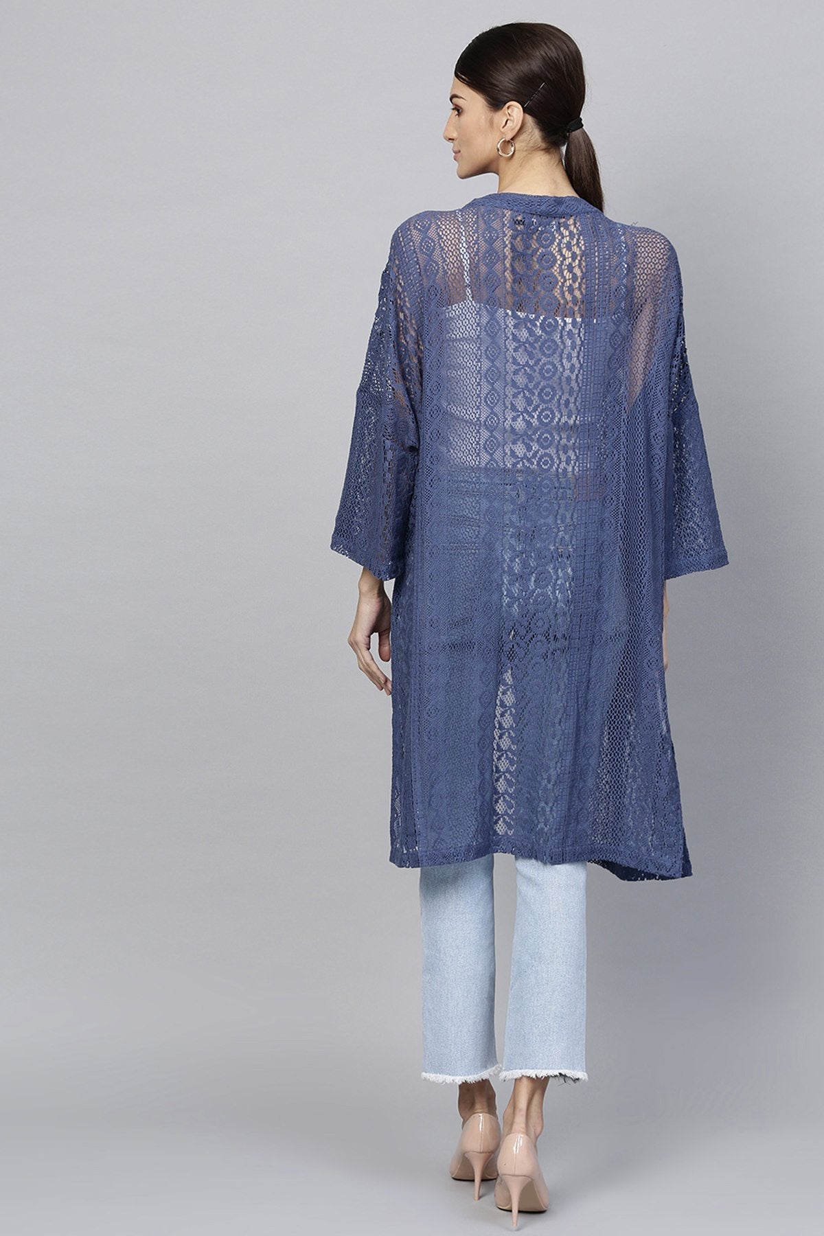 Women's Indigo Lace Shrug