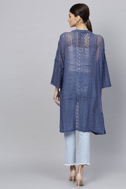 Women's Indigo Lace Shrug
