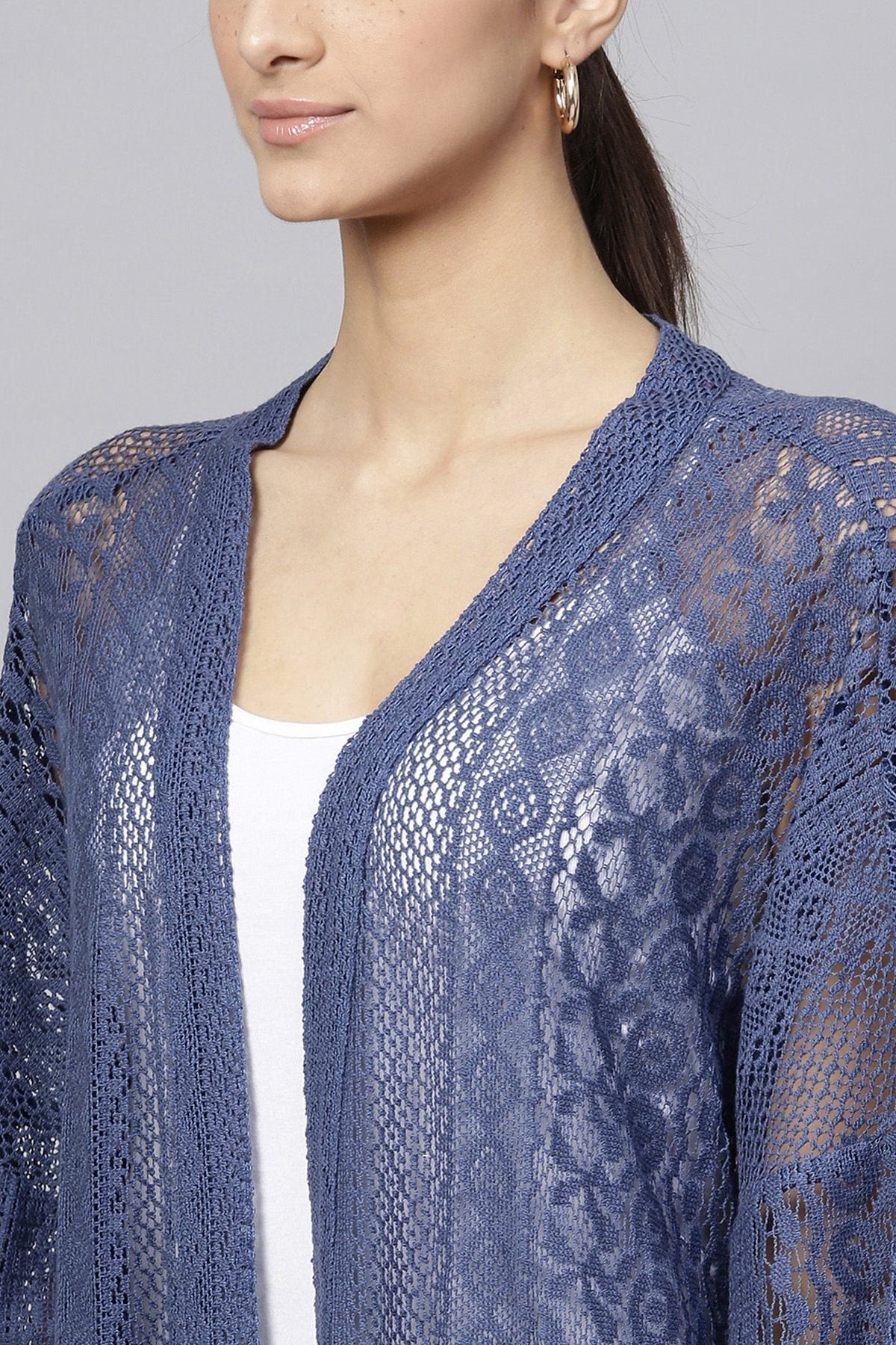Women's Indigo Lace Shrug