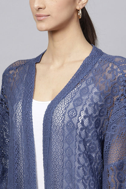 Women's Indigo Lace Shrug