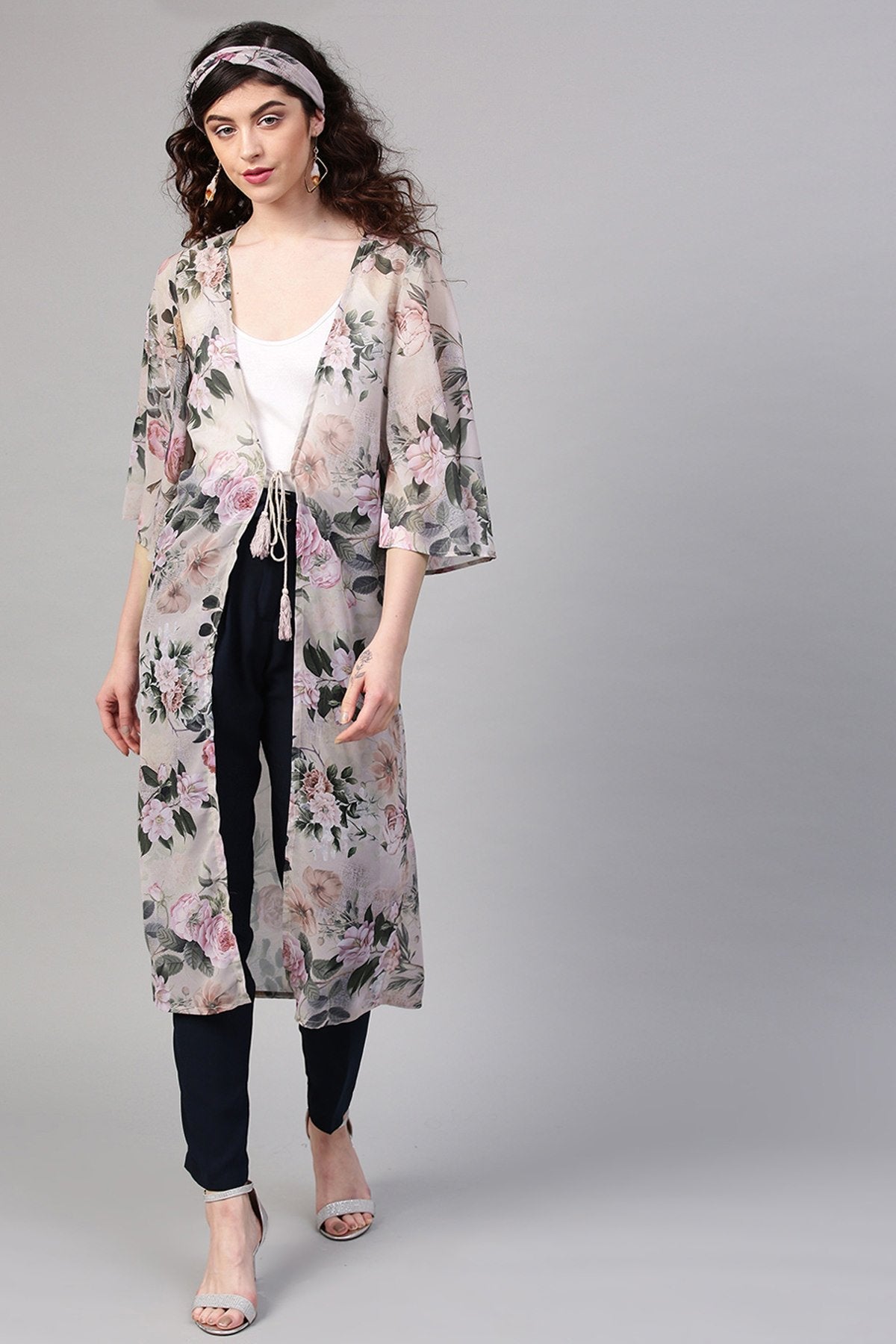 Women's Pista Floral Shrug With Bandana