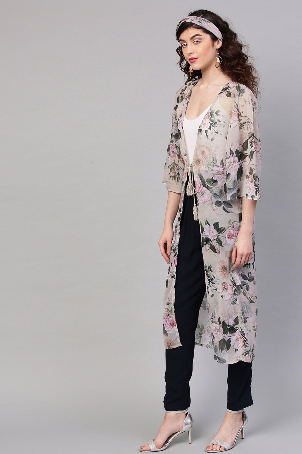 Women's Pista Floral Shrug With Bandana
