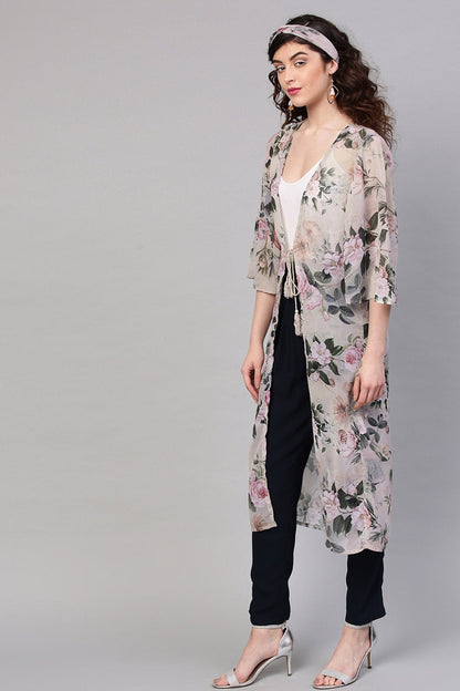 Women's Pista Floral Shrug With Bandana