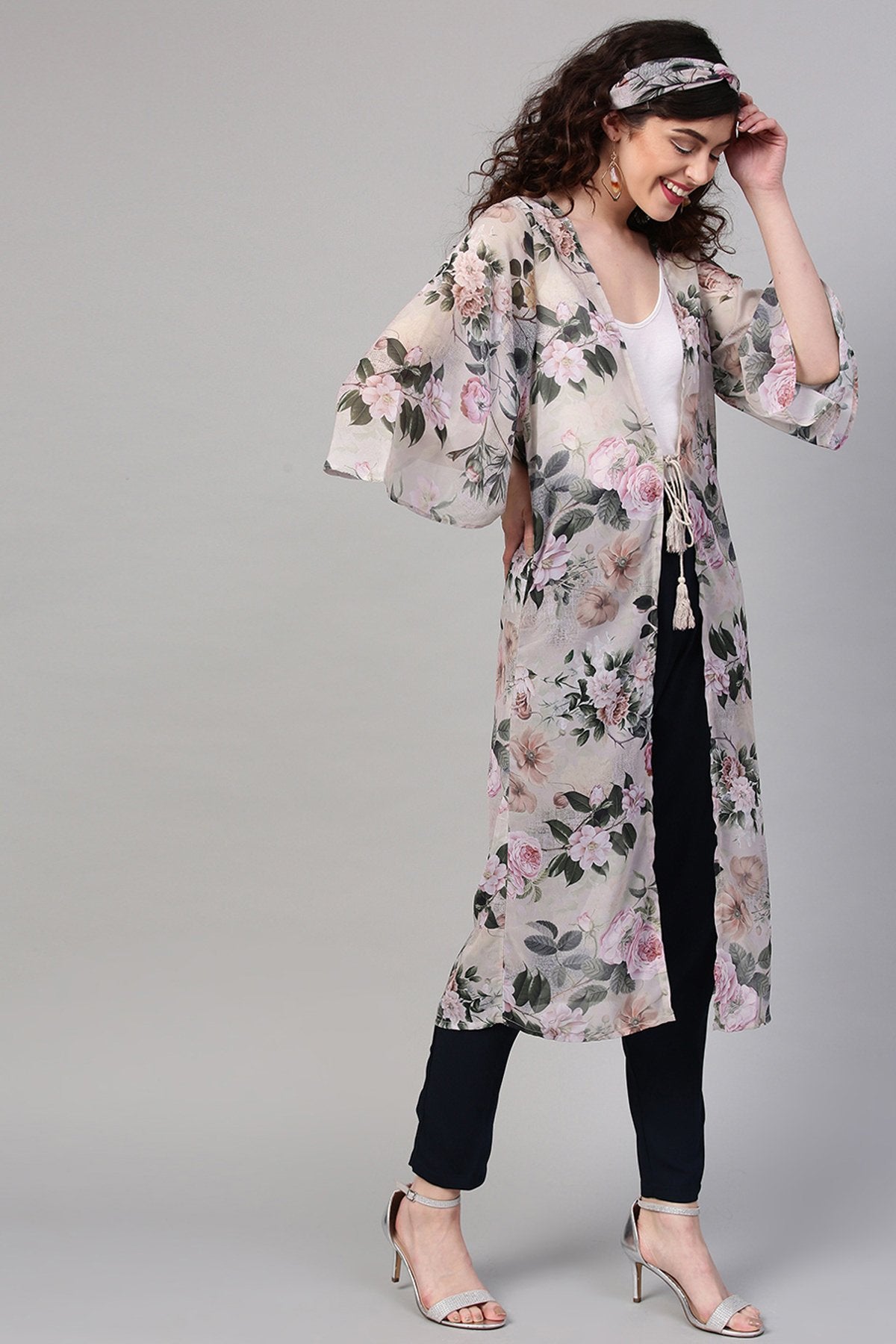 Women's Pista Floral Shrug With Bandana