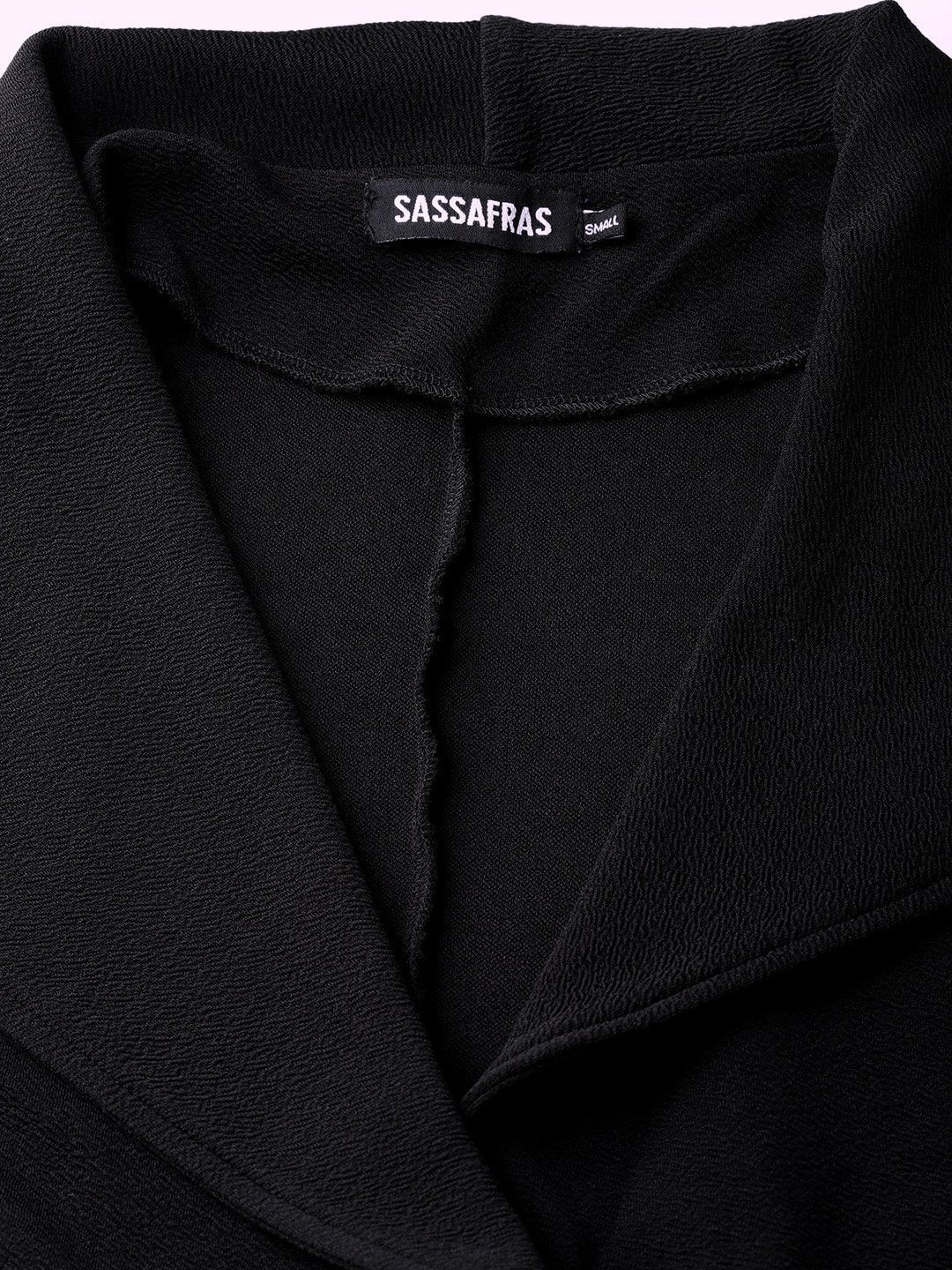 Women's Black Side Elastic Blazer