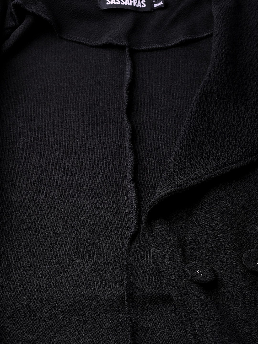 Women's Black Side Elastic Blazer