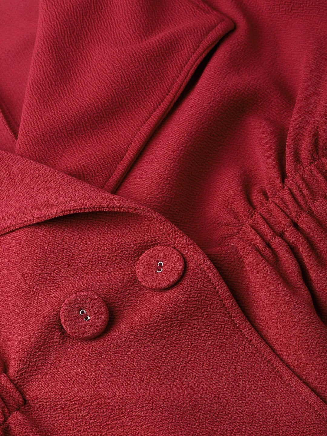 Women's Maroon Side Elastic Blazer