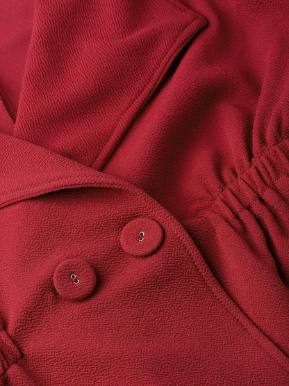 Women's Maroon Side Elastic Blazer