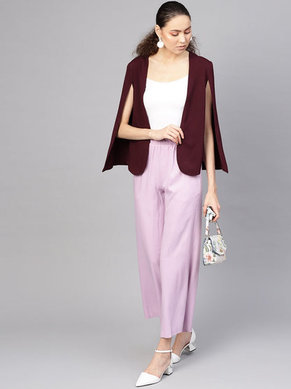 Women's Burgundy Cape Jacket