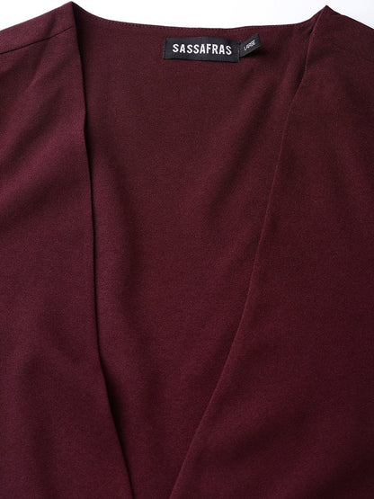 Women's Burgundy Cape Jacket