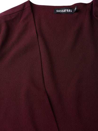 Women's Burgundy Cape Jacket