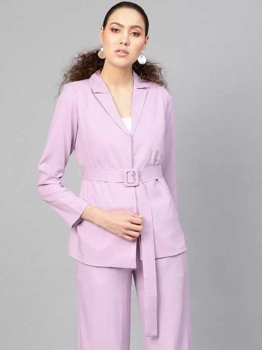 Women's Lavender Belted Jacket