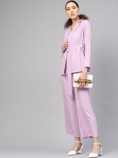 Women's Lavender Belted Jacket
