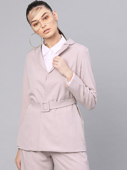 Women's Mauve Belted Jacket