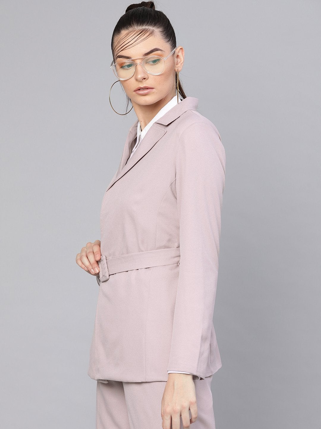 Women's Mauve Belted Jacket