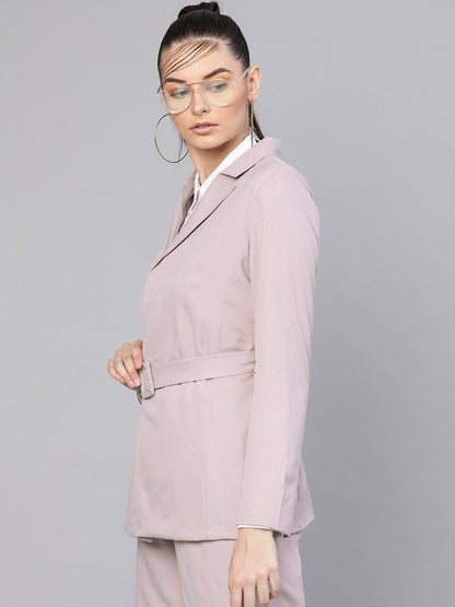 Women's Mauve Belted Jacket