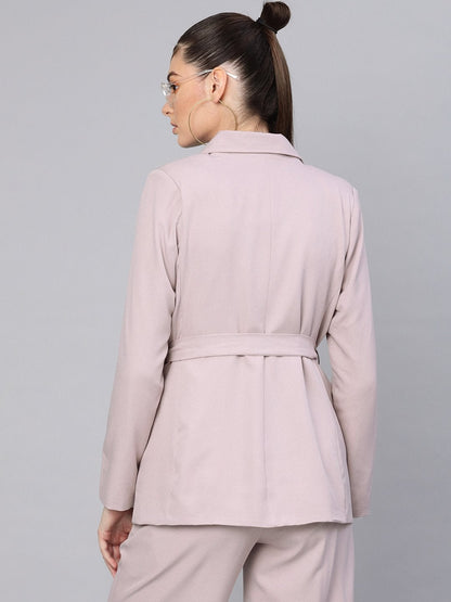 Women's Mauve Belted Jacket