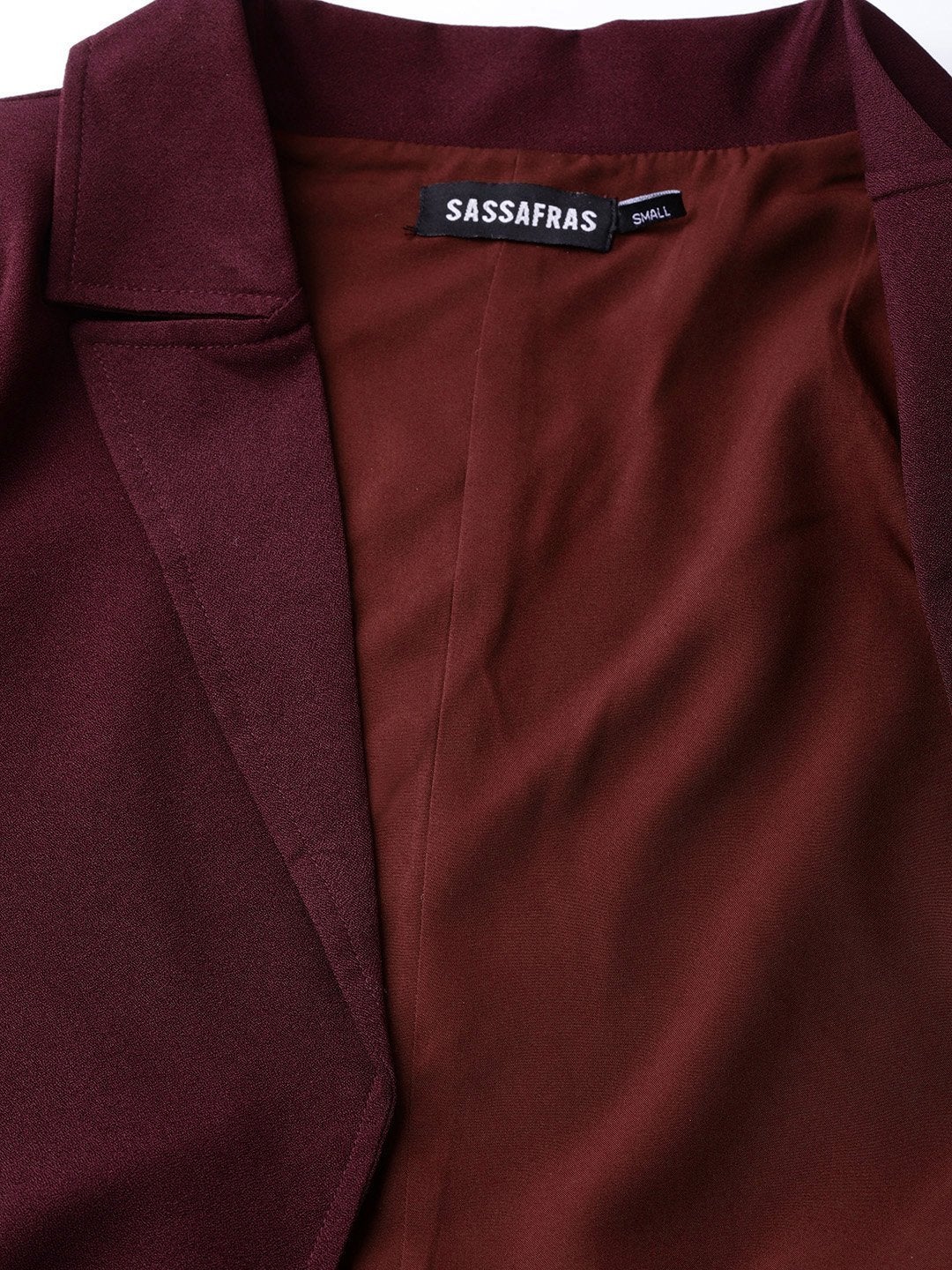 Women's Burgundy Belted Jacket