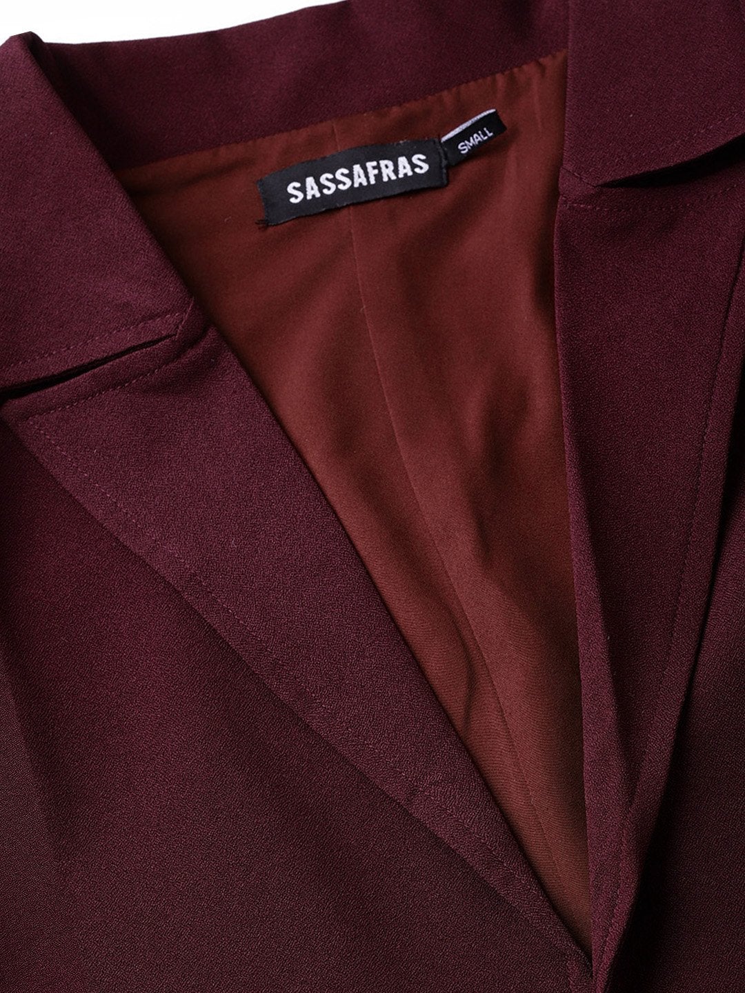 Women's Burgundy Belted Jacket