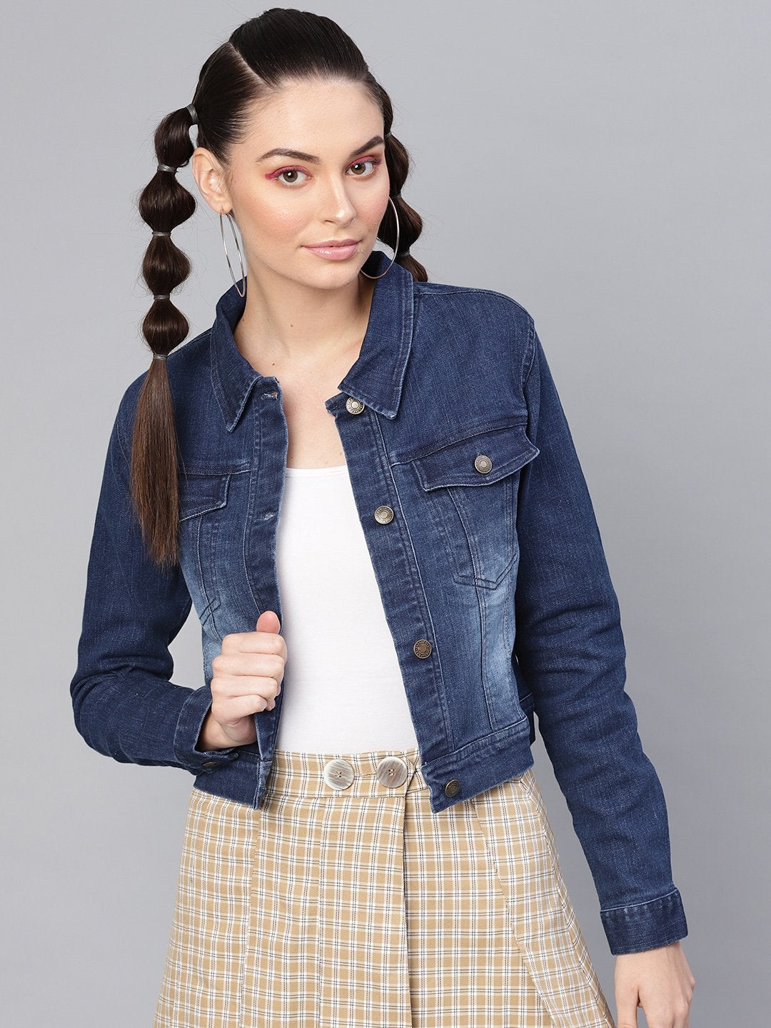 Women's Blue Denim Washed Jacket