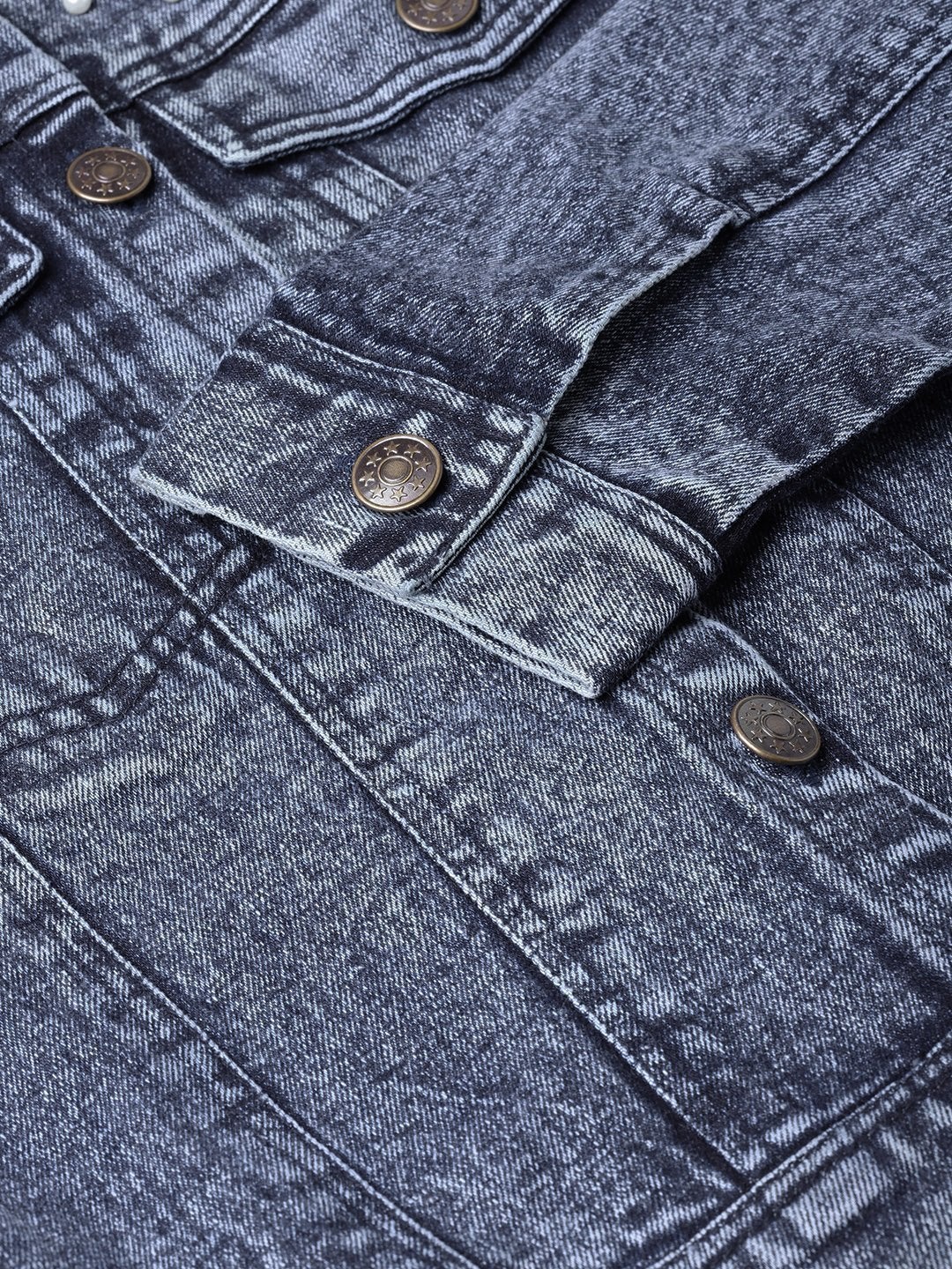 Women's Blue Denim Pearl Studded Jacket