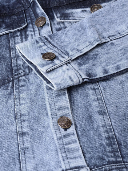 Women's Blue Acid Wash Denim Jacket