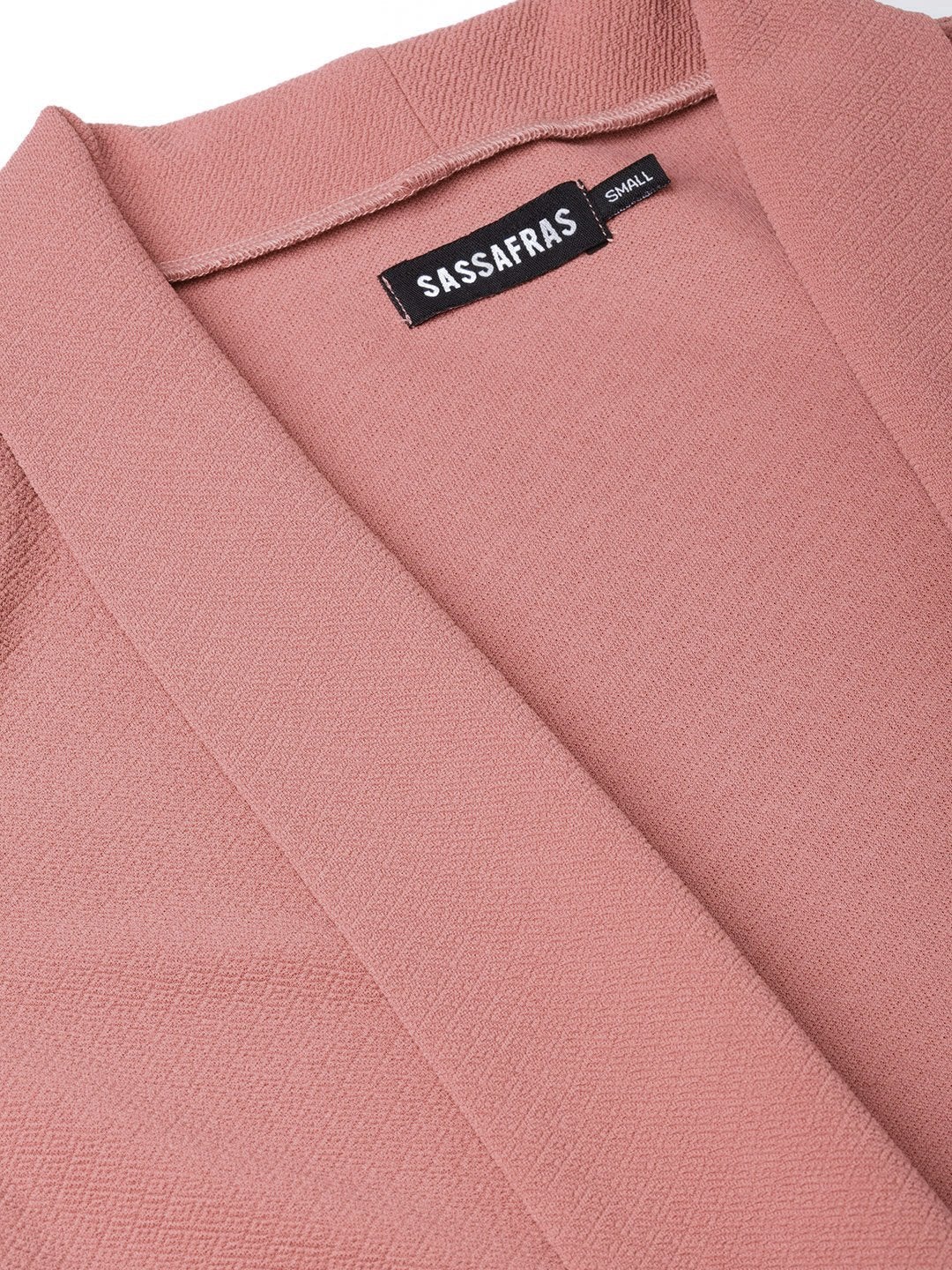 Women's Pink Pocket Detail Longline Shrug