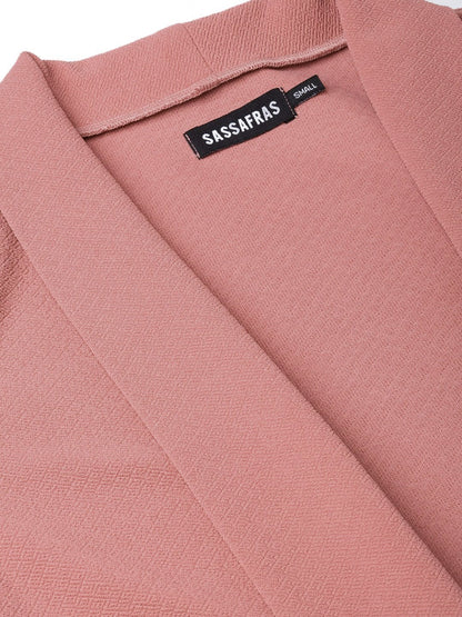 Women's Pink Pocket Detail Longline Shrug