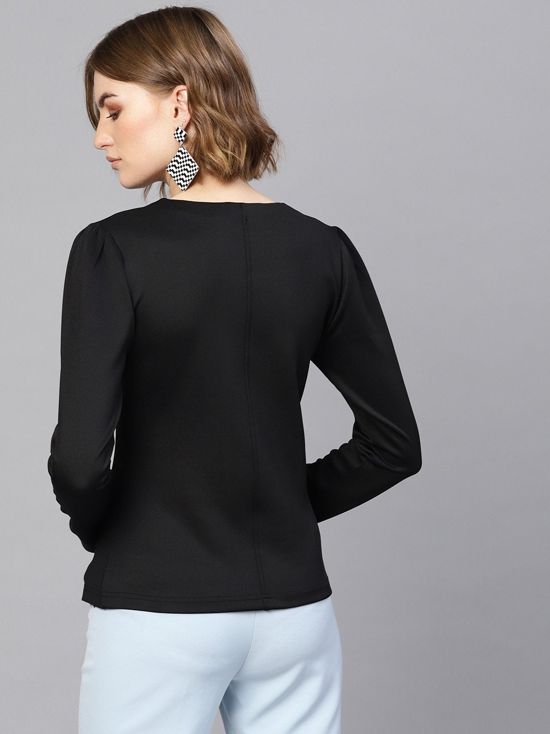 Women's Black Scuba Blingy Tape Slim Fit Blazer