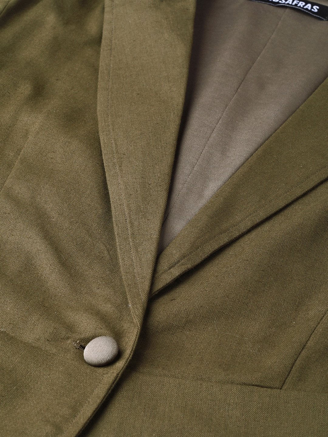 Women's Olive Cotton Linen Blazer