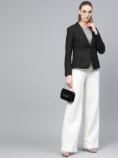 Women's Black Cotton Linen Blazer