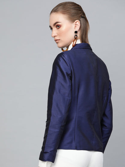 Women's Navy Single Button Party Blazer
