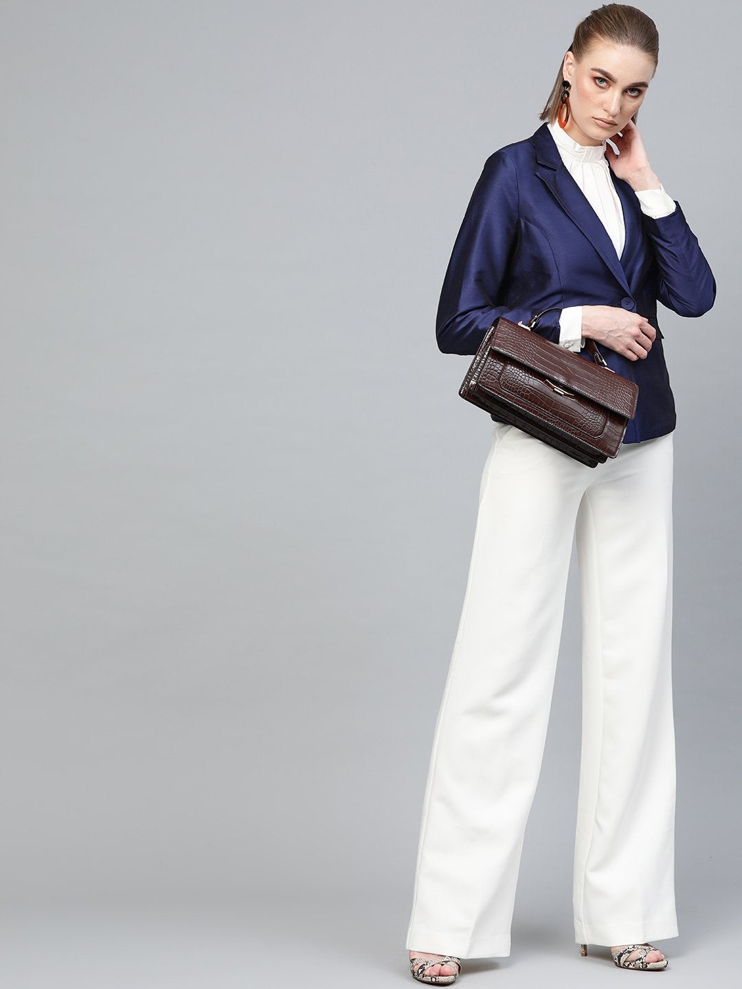 Women's Navy Single Button Party Blazer