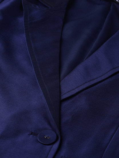 Women's Navy Single Button Party Blazer