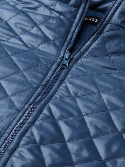 Women's Teal Quilted Fur-Hood Parka Jacket