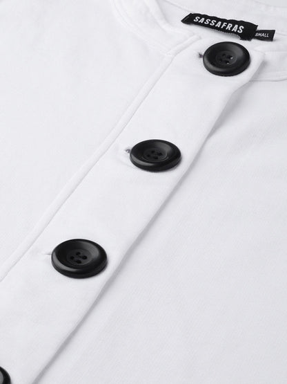 Women's White Button Front Peplum Jacket