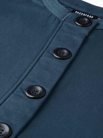 Women's Teal Button Front Peplum Jacket