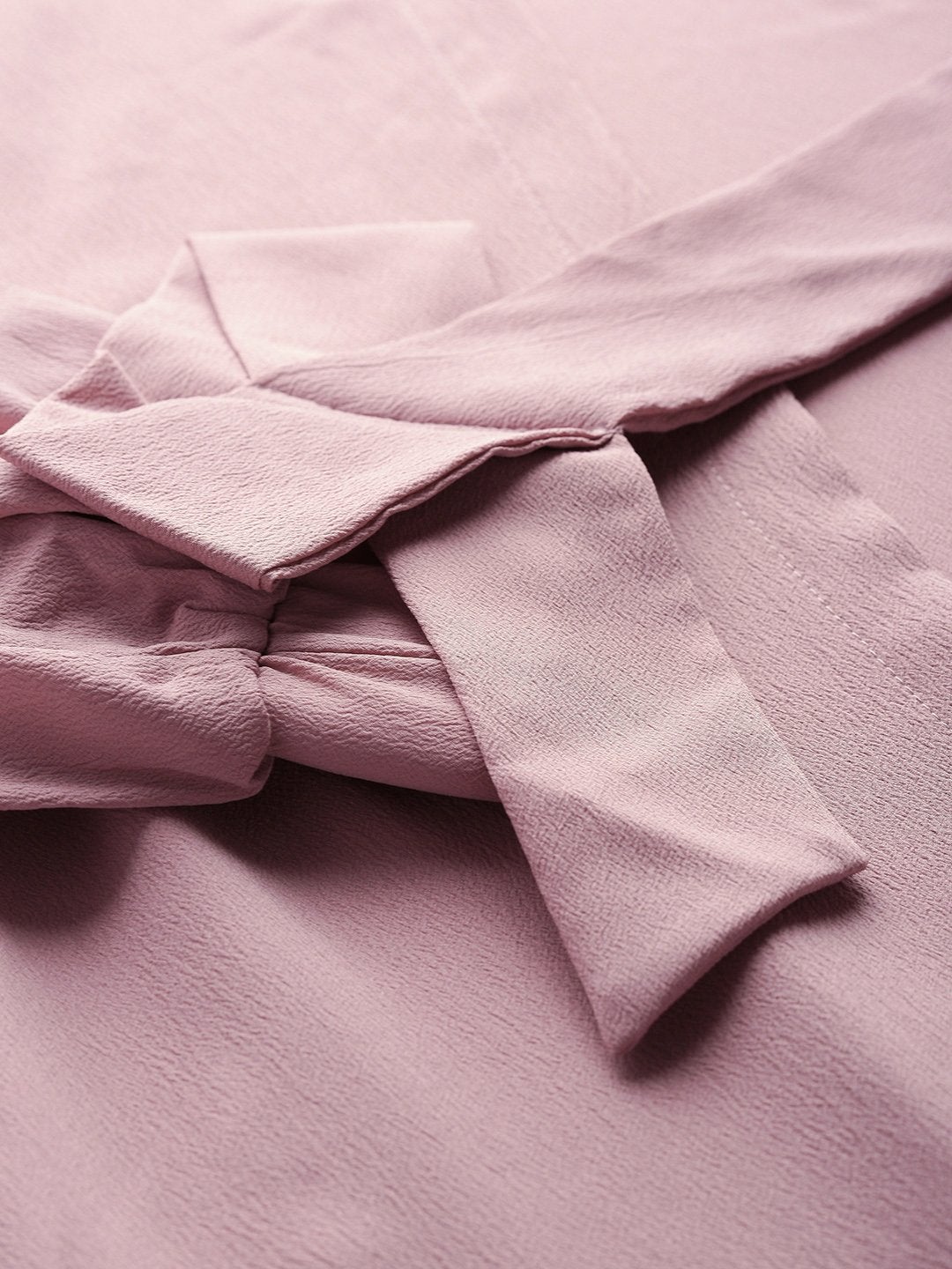 Women's Baked Pink Solid Front Open Shrug