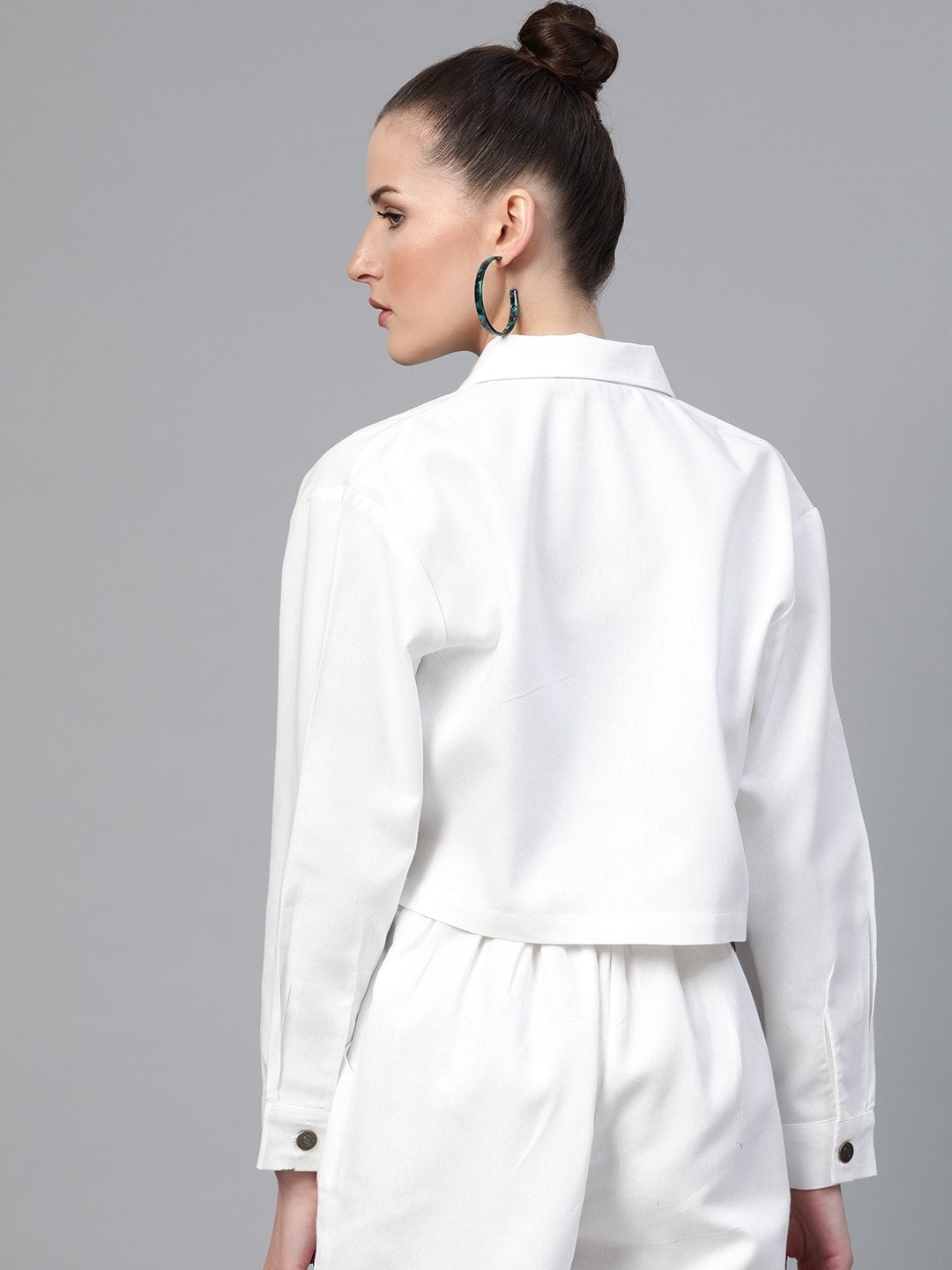 Women's White Boxy Denim Jacket