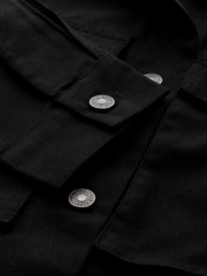 Women's Black Boxy Denim Jacket