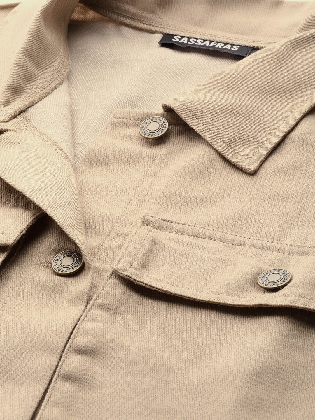 Women's Beige Boxy Denim Jacket