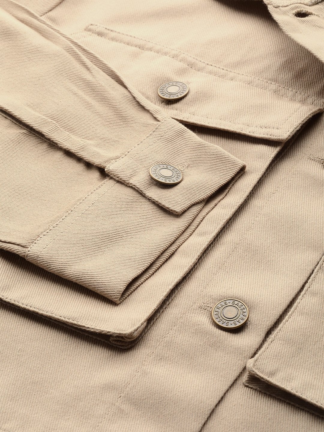 Women's Beige Boxy Denim Jacket