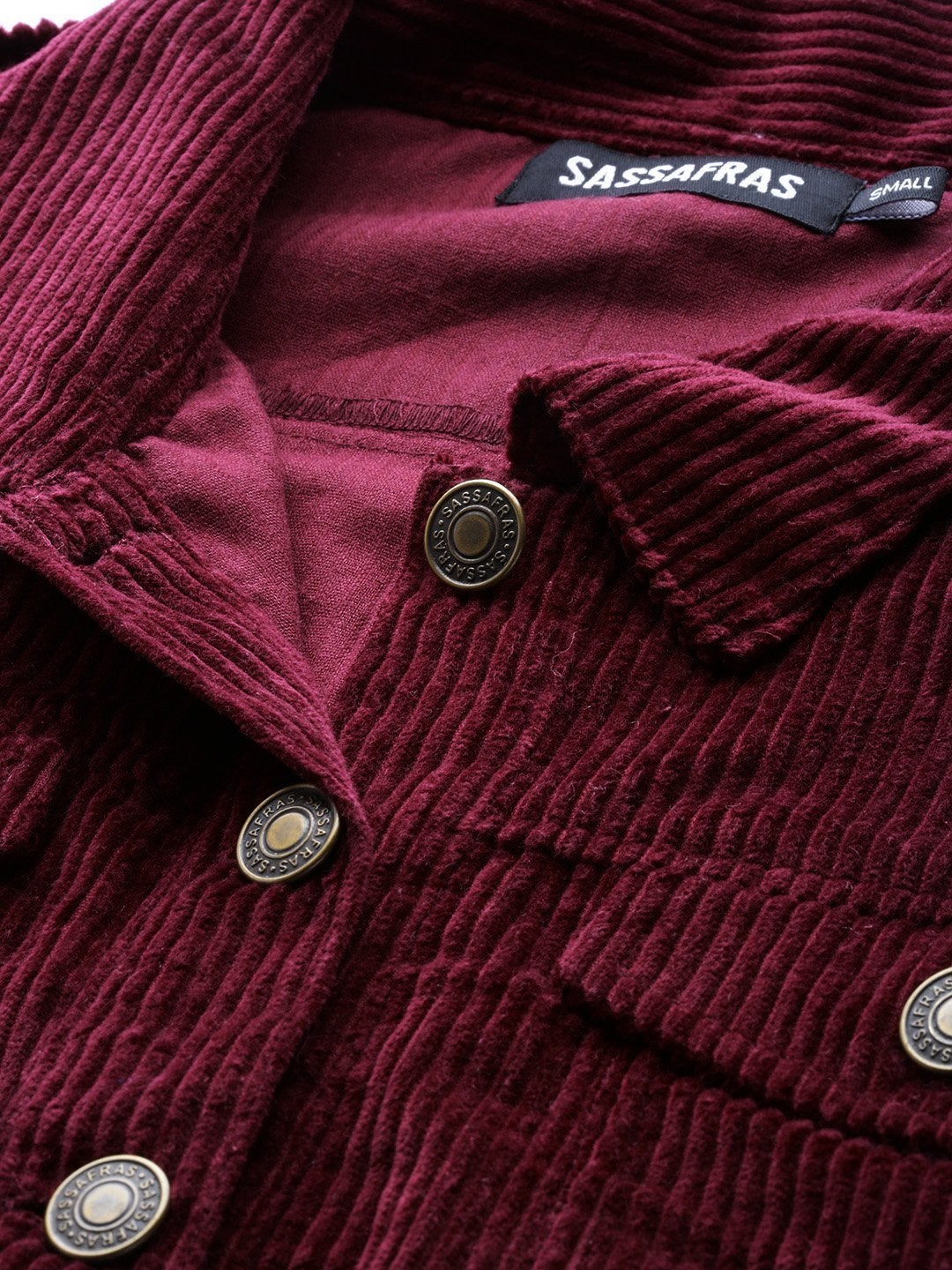 Women's Burgundy Corduroy Boxy Jacket